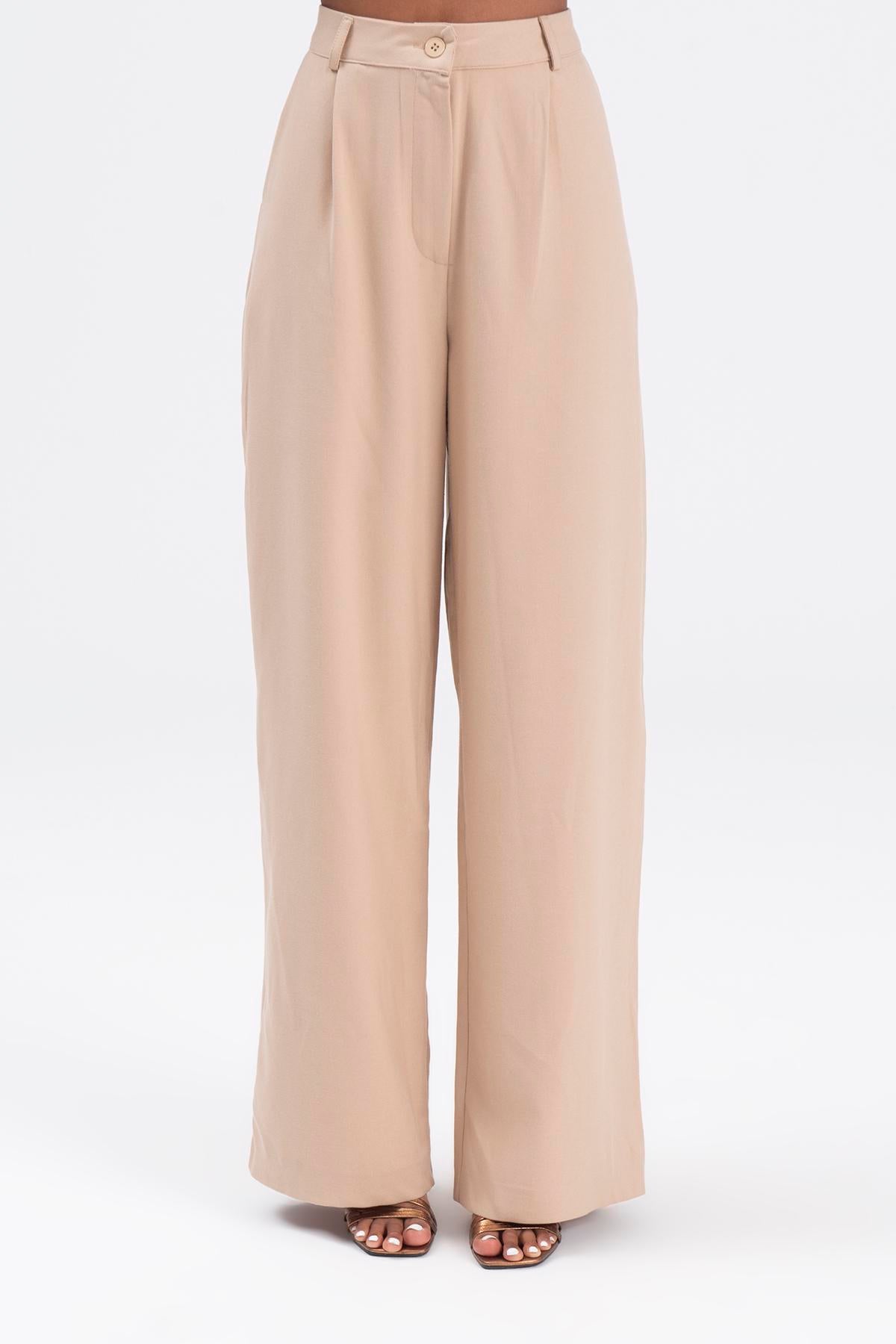 Beige Loose Trousers
